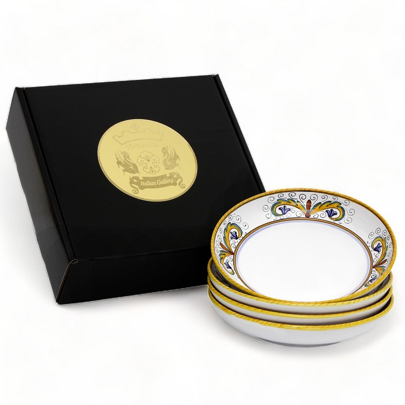GIFT BOX: With Deruta Shallow Bowl – PERUGINO design (4 Pcs)
