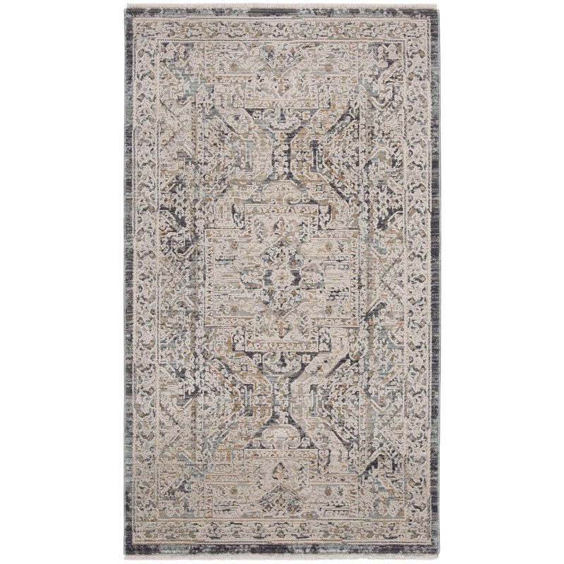 Nourison Lynx 2’6″ x 4’6″ Ivory Charcoal Vintage Indoor Rug