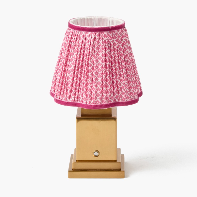 Rechargeable Lamp with Raspberry Lotus Shade (18cm)