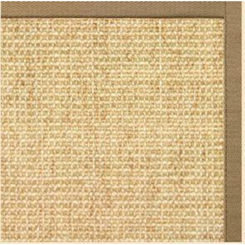 Sand Sisal Rug with Green Mist Cotton Border