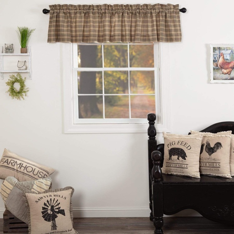 Sawyer Mill Charcoal Plaid Valance 16×90