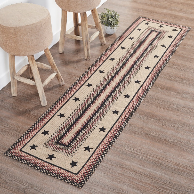 Colonial Star Jute Rug/Runner Rect w/ Pad 24×96
