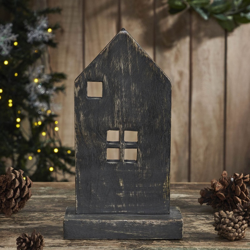 Rustic Wooden House Grey 10×5.75×3