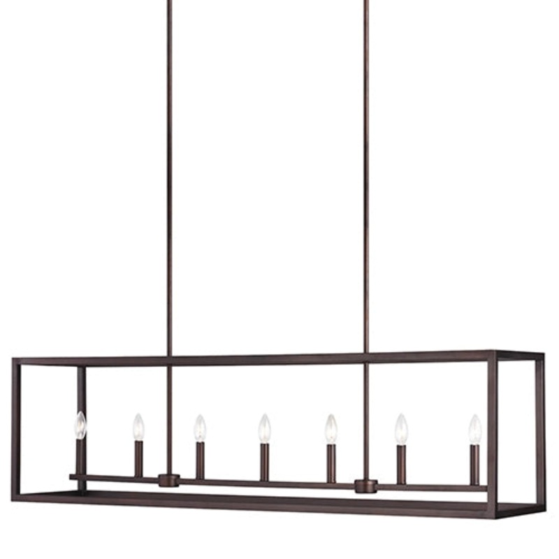 Generation 6634507EN Moffet Street 7-lt 54″ LED Island Pendant