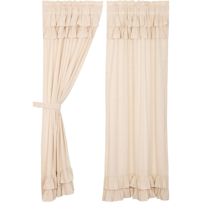 Simple Life Flax Natural Ruffled Panel Set of 2 84×40