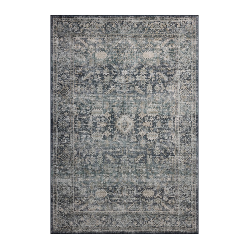Amber Lewis x Loloi Josie Ocean / Natural Washable Rug