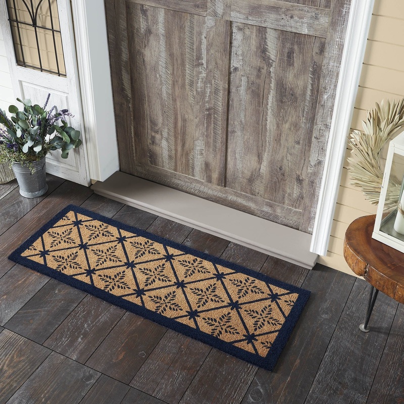 Charleston Mosaic Blue Coir Rug Rect 17×48