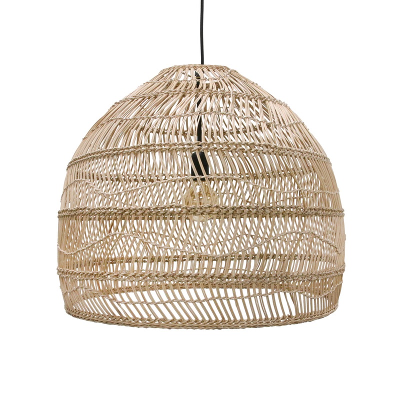 Natural Wicker Hanging Ball Lamp M