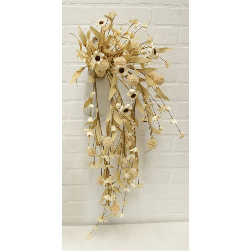 32″ Tan Mixed Hydrangea Dripping Stem