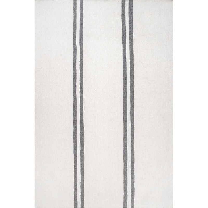 Elowen Double Striped Rug | Ivory