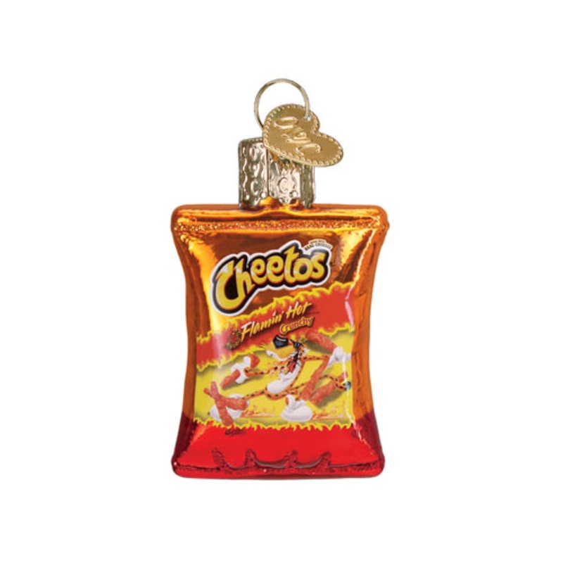 Old World Christmas Mini Flamin Hot Cheetos Blown Glass Holiday Ornament For Tree