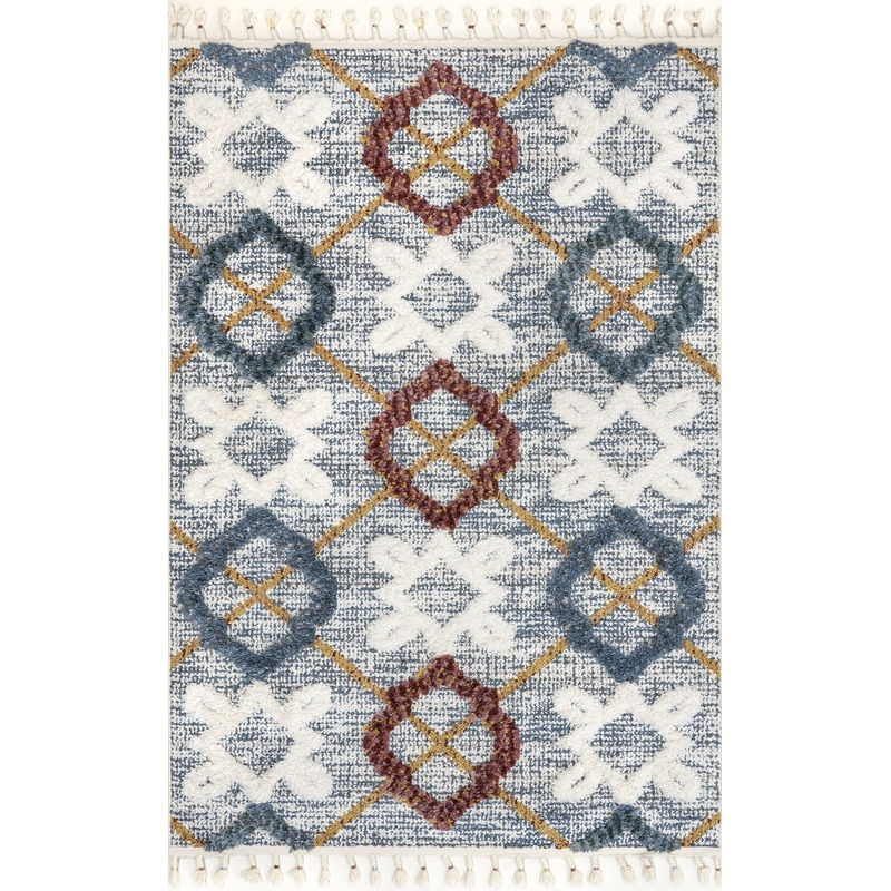 Renata Colorful Crosshatch Rug | Grey