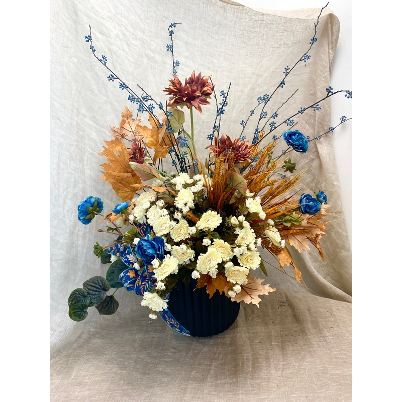 36″ Falling For Blue Porch Pot