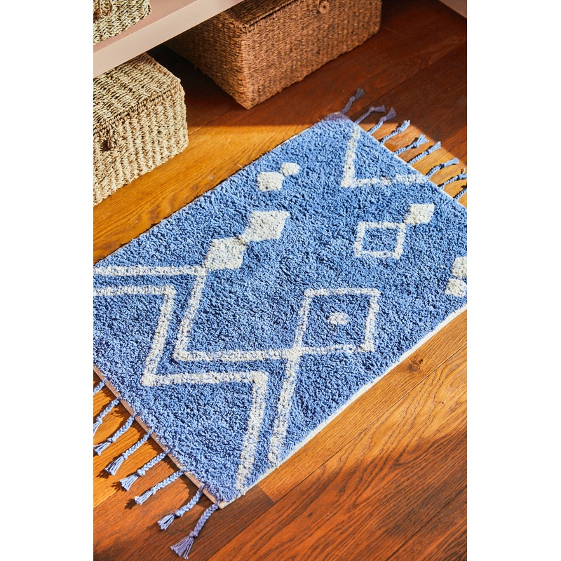 Alfombra de bao en tufting azul Fauve
