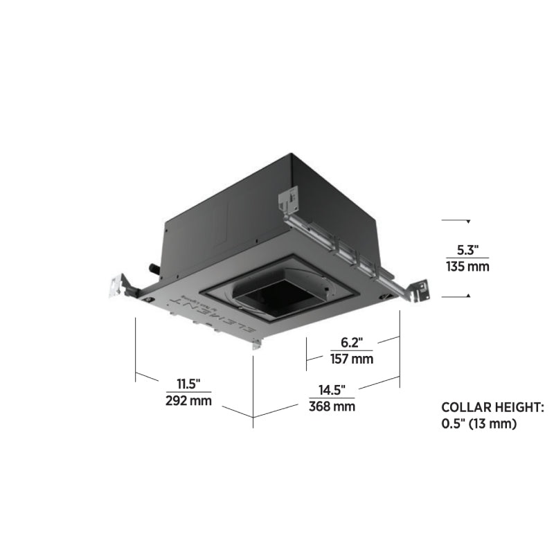 Element E4PR Pro 4″ 24W LED Round Adjustable Downlight Non IC New Construction Housing