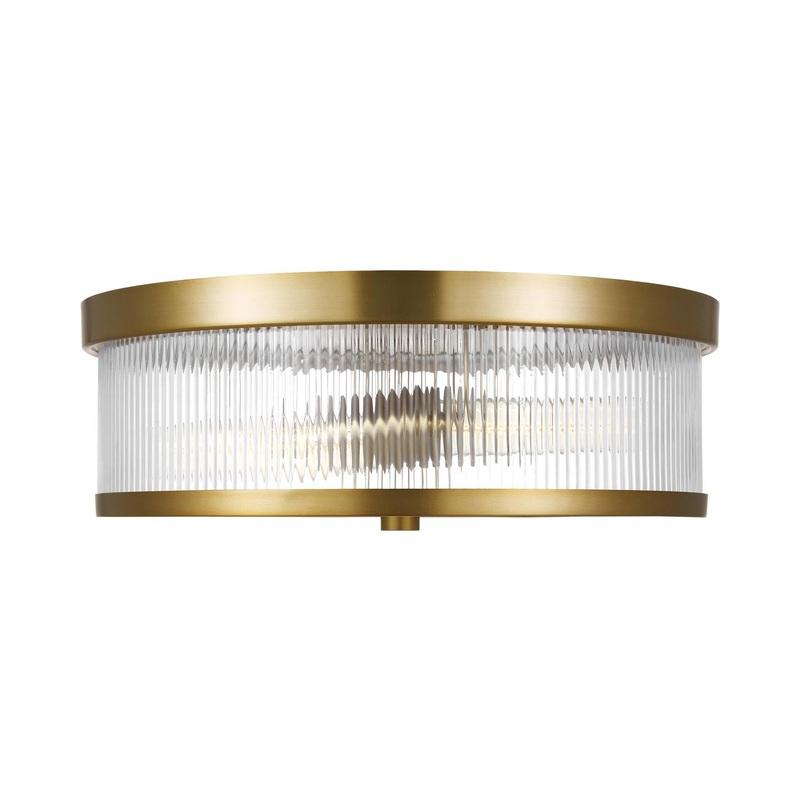Geneva Ribbed Glass Flush Mount Ceiling Light