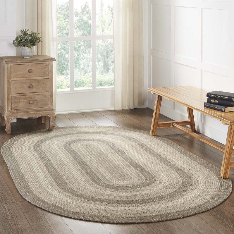 Cobblestone Jute Rug Oval w/ Pad 60×96