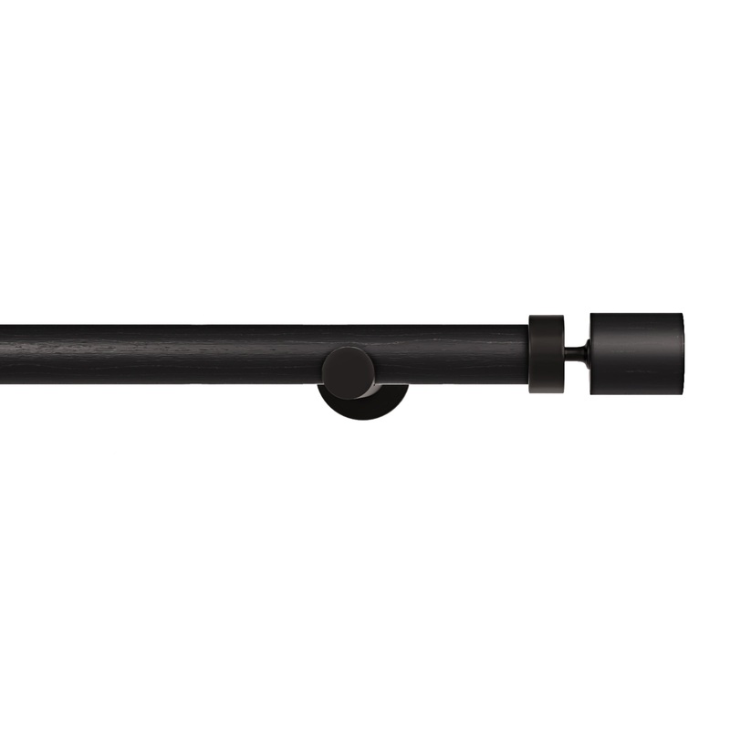 Column Drapery Set- Black & Black