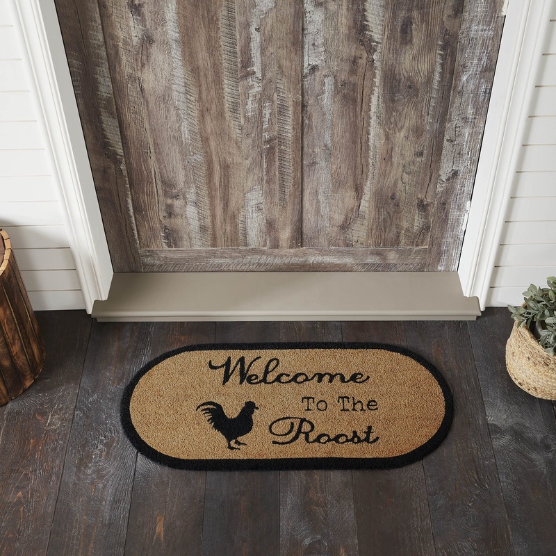 Down Home Welcome to the Roost Coir Rug Oval 17×36