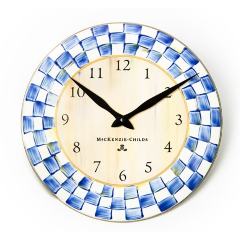 Royal Check Enamel Clock