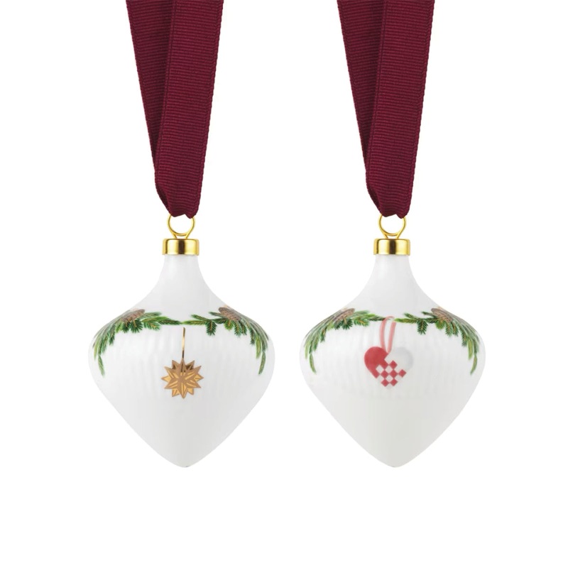 Star Fluted Christmas Ornament, Set of Two