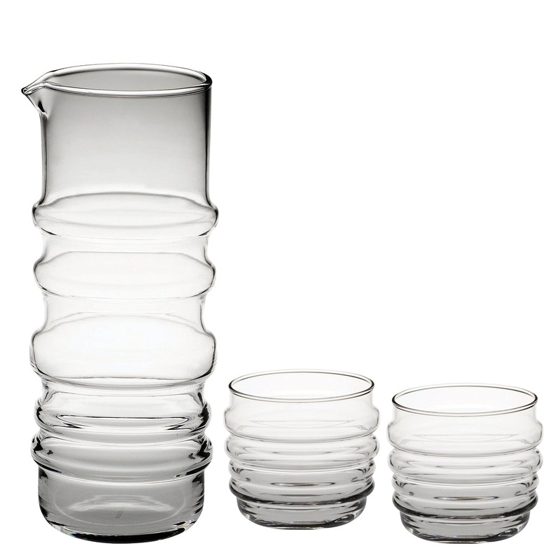 Sukat Makkaralla Carafe & Tumbler Three-Piece Set, Clear