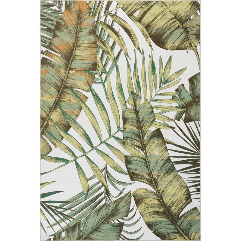 Jungle Spill Proof Washable Rug | Sage Green