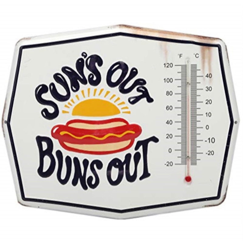 “Suns Out Buns Out” Patio Thermometer 9″x 11″