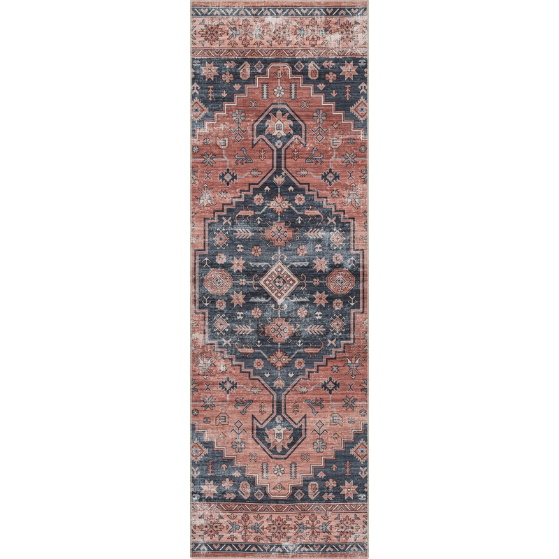 Daisy Washable Persian Rug | Brick