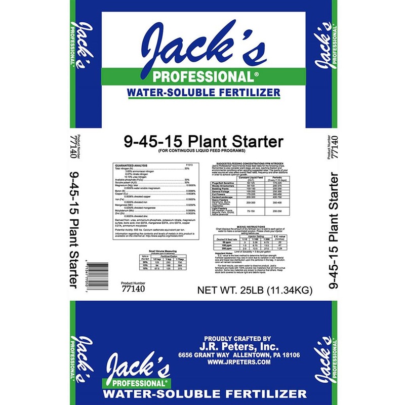 Jack’s Fertilizer 9-45-15 Plant Starter