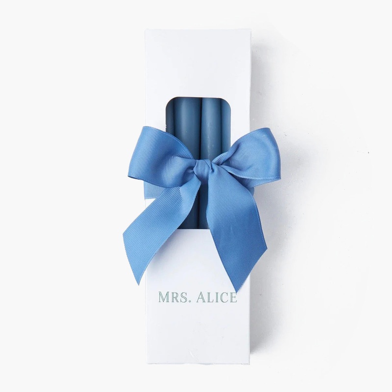 Dusty Blue Candles (Set of 8)