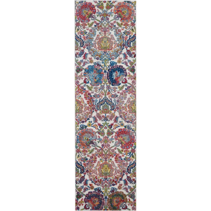 Nourison Ankara Global 2’4″ x 8′ Ivory/Blue Vintage Indoor Rug