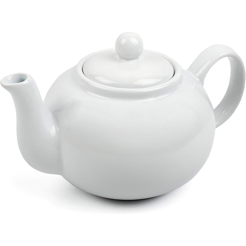 RSVP International White Stoneware Teapot, 16 oz.