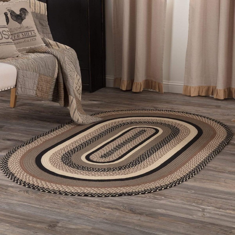 Sawyer Mill Charcoal Jute Rug Oval w/ Pad 48×72