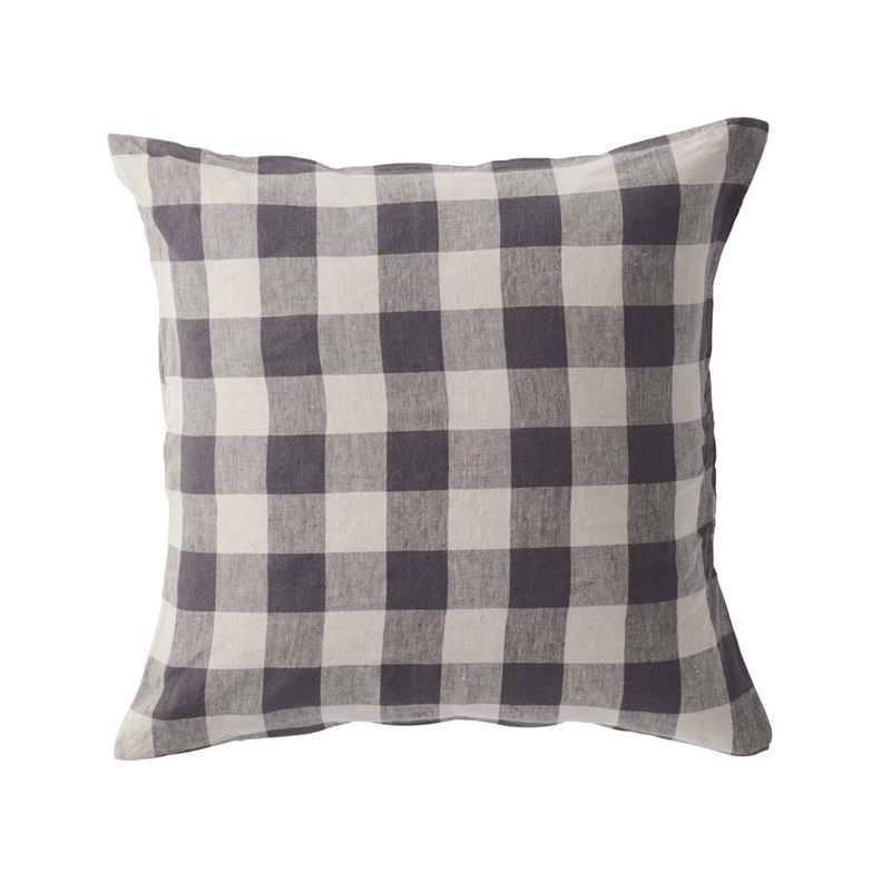 Licorice Gingham Cushion 50 x 50cm