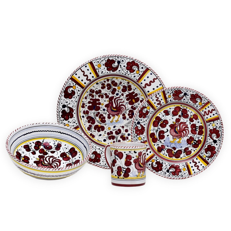 ORVIETO RED ROOSTER: 4 Pieces Place Setting