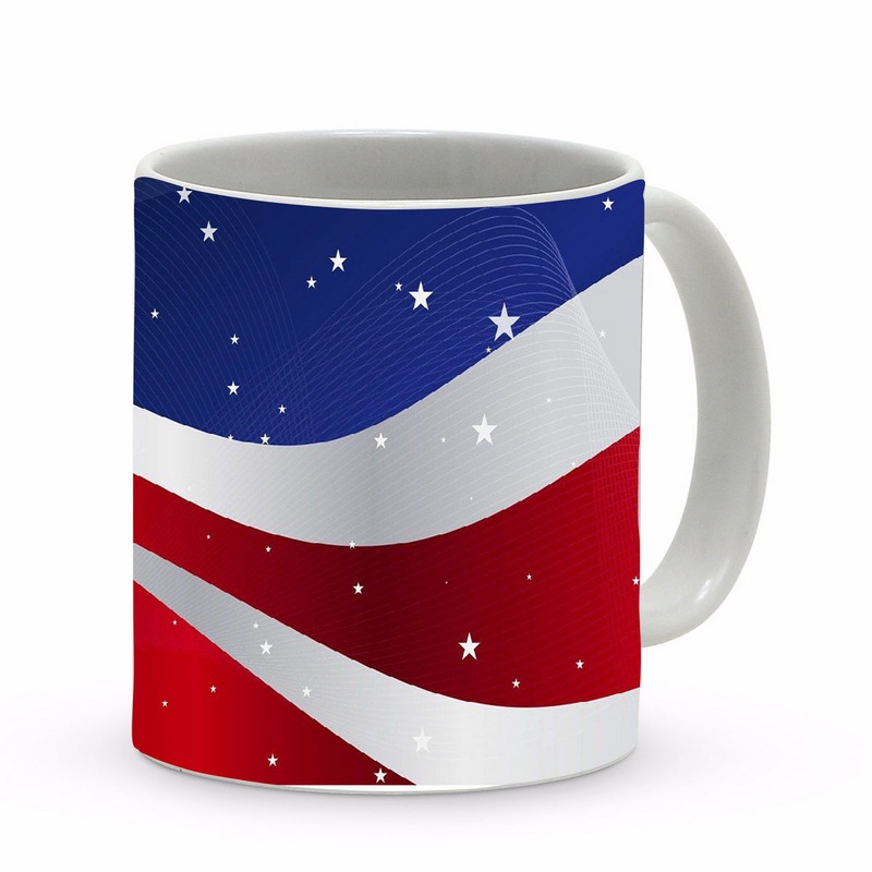 SUBLIMART: Patriotic Mug ‘Wavy stars Usa’ (Design 49)