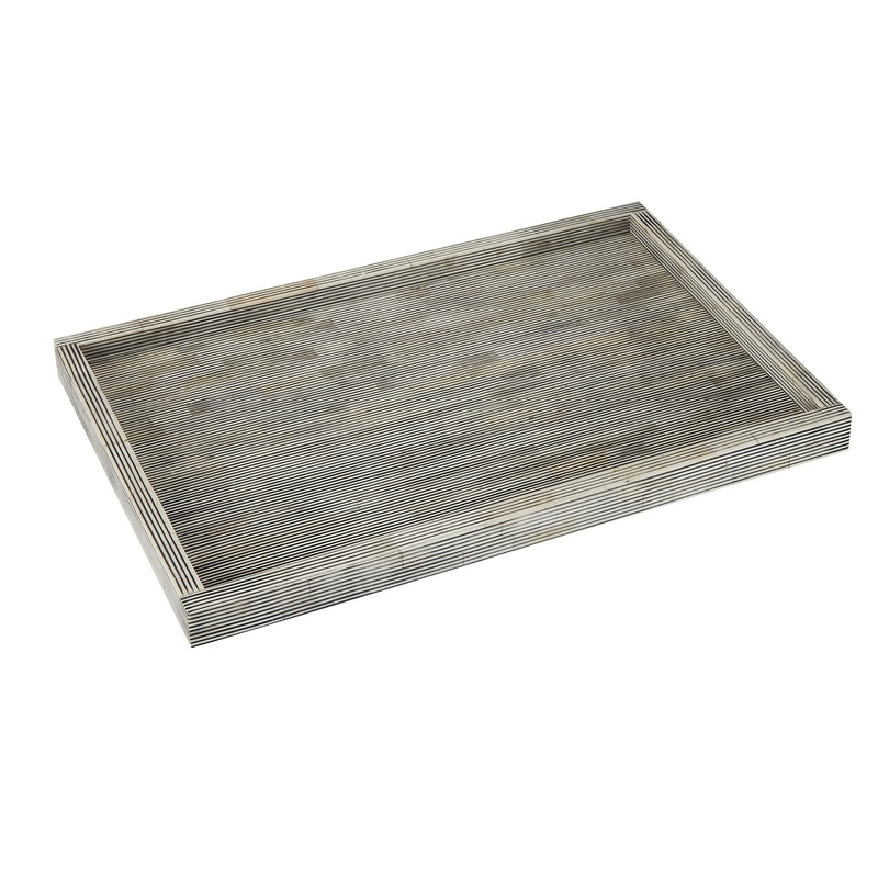 Grey and White Candy Stripe Bone Inlay Tray