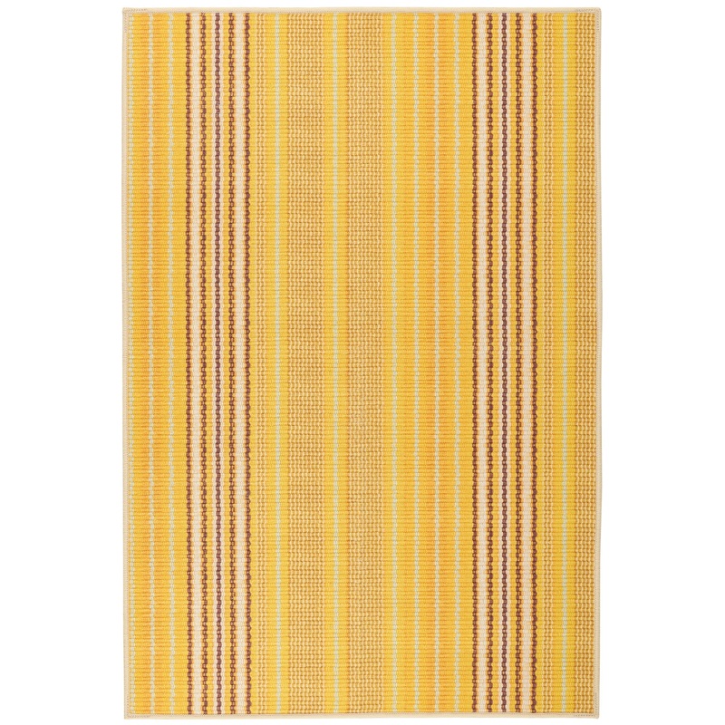 Sunflower Ticking Machine Washable Rug | Yellow