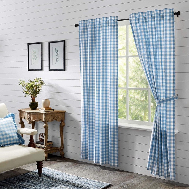 Annie Buffalo Blue Check Panel Set of 2 84×40