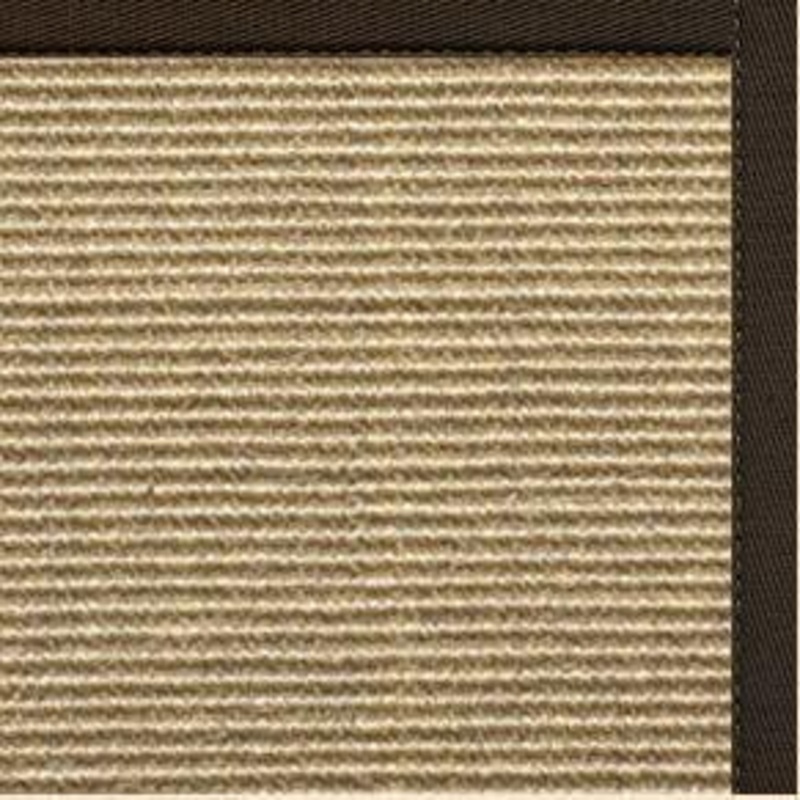 Bone Sisal Rug with Chocolate Cotton Border