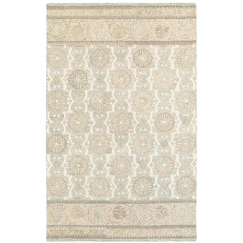 Craft Ash Sand Scandinavian Floral Indoor Rug