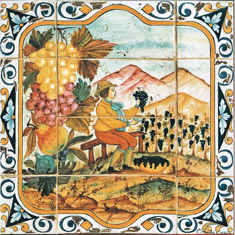 ANTICA DERUTA: WALL PANEL BACKSPLASH FOUR SEASON AUTUMN