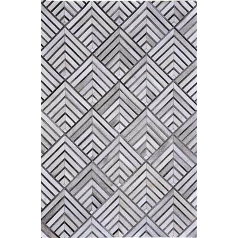 Madisons Gray/Grey Cowhide Rug – Geometric Pattern