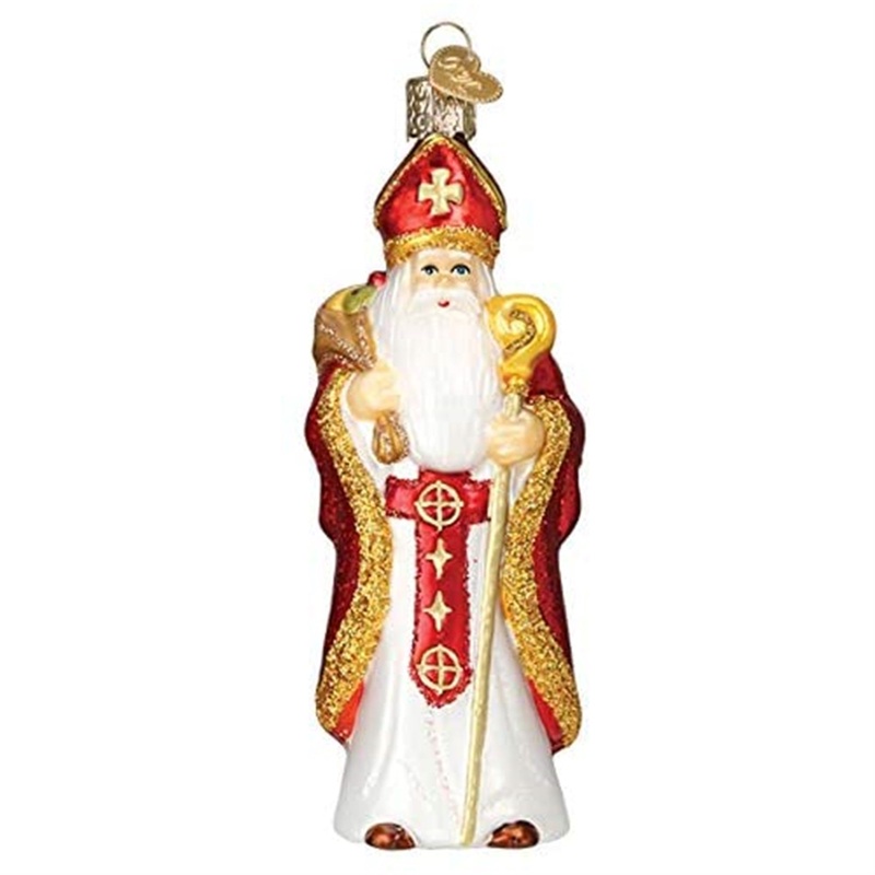 Old World Christmas Ornaments St. Nicholas Glass Blown Ornaments for Christmas Tree