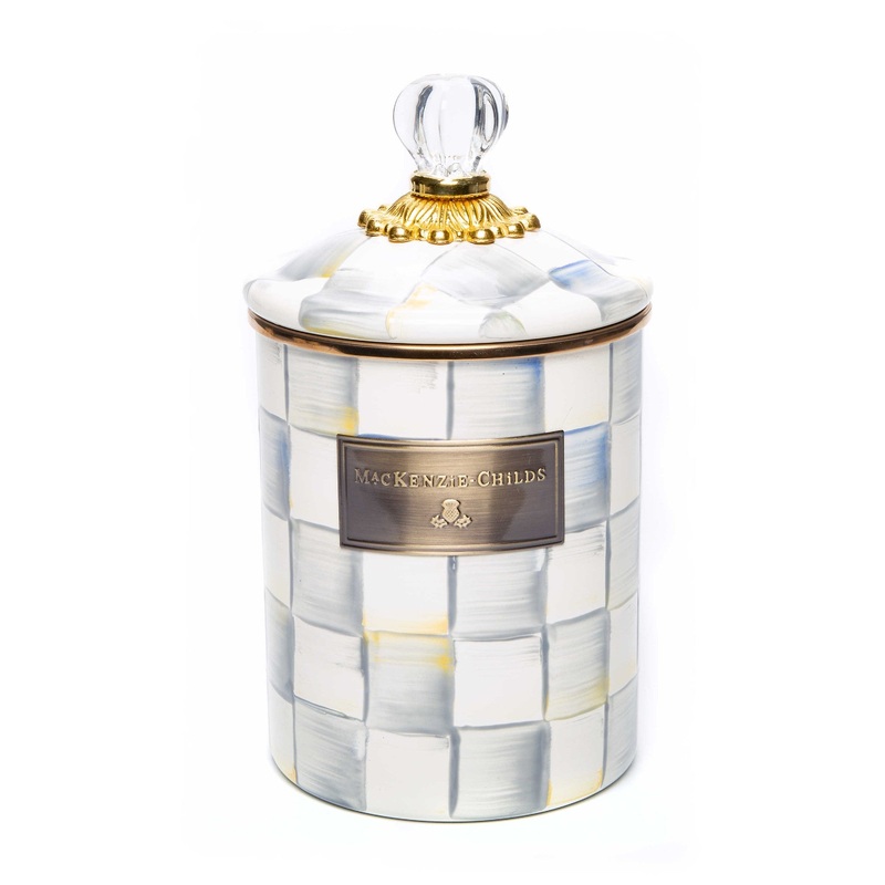 Sterling Check Enamel Canister – Medium