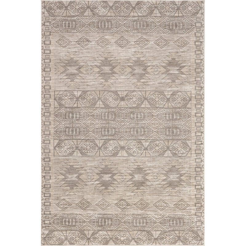 Elin Geometric Washable Rug | Beige