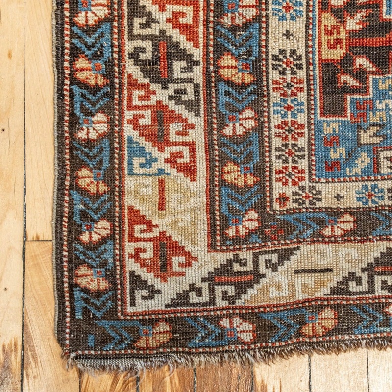 3’4 x 5’0 Antique Caucasian Rug