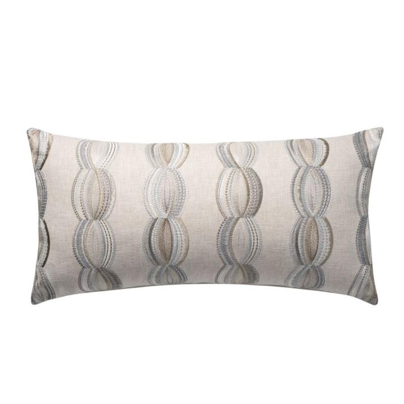 Anne Elizabeth Parchment Embroidered Accent Pillow