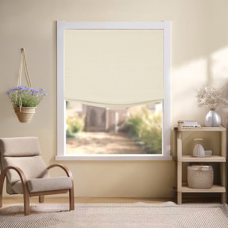 Jenna Linen Roman Shades & Blinds | Relaxed
